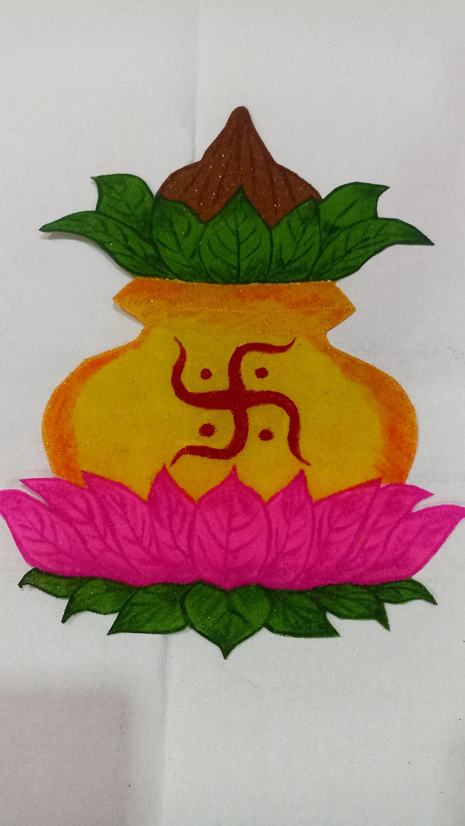 Kalash Patch Rangoli (Per Piece) — image 1