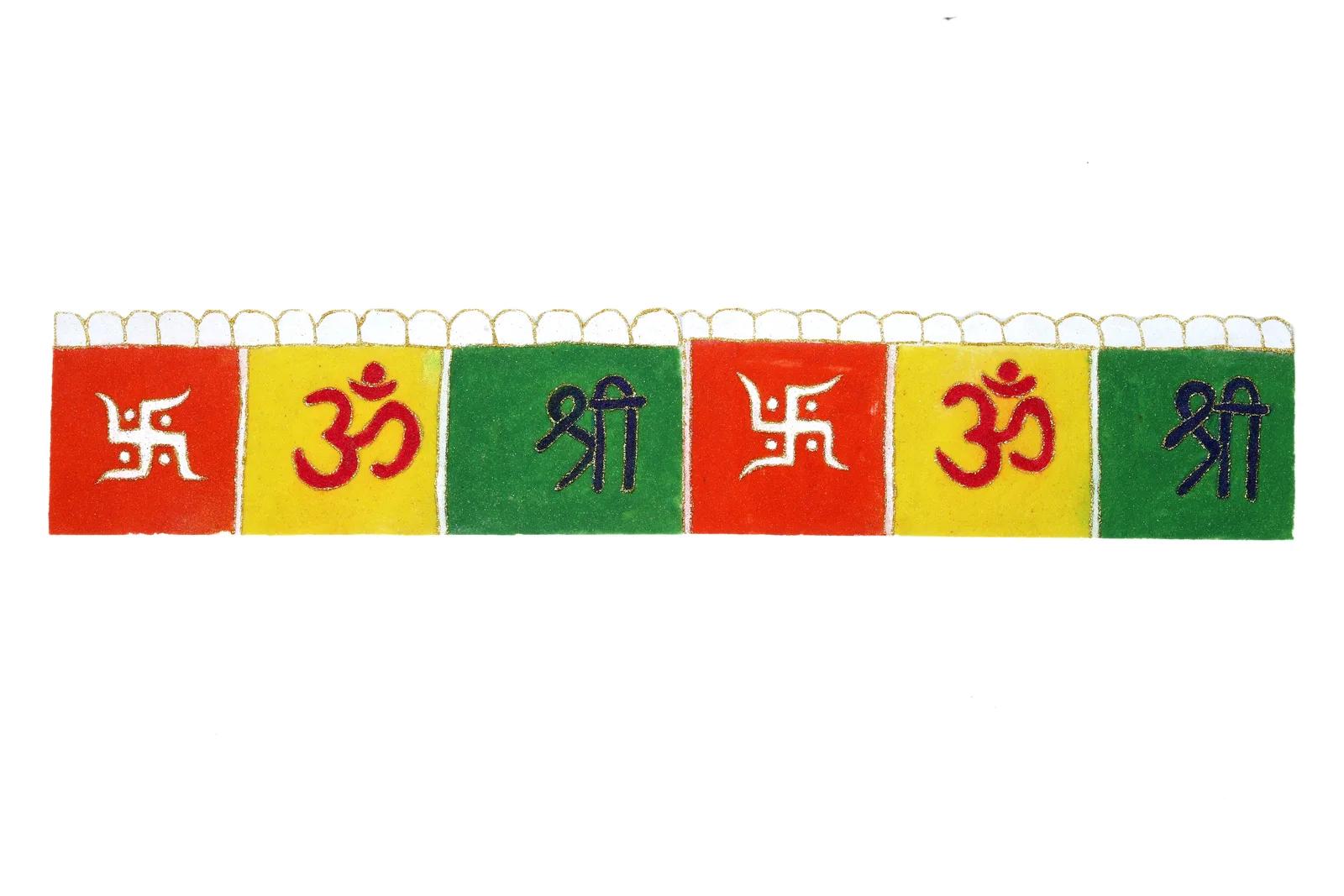 Swastik, Om & Shree Patch Rangoli Border Strip — image 1