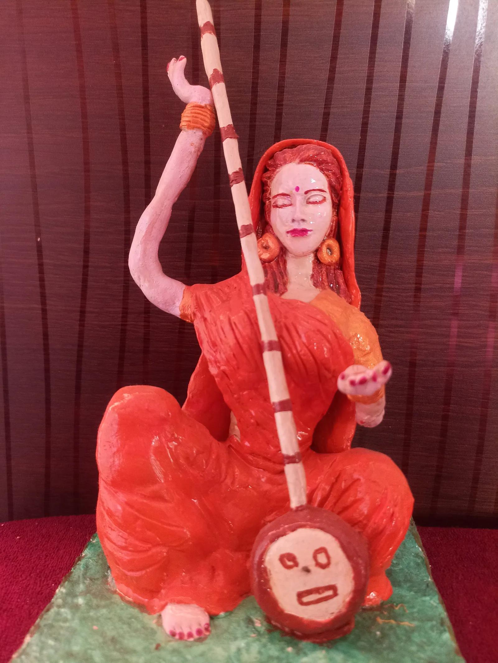 Meera Bai with Ektara – Handcrafted Clay Sculpture