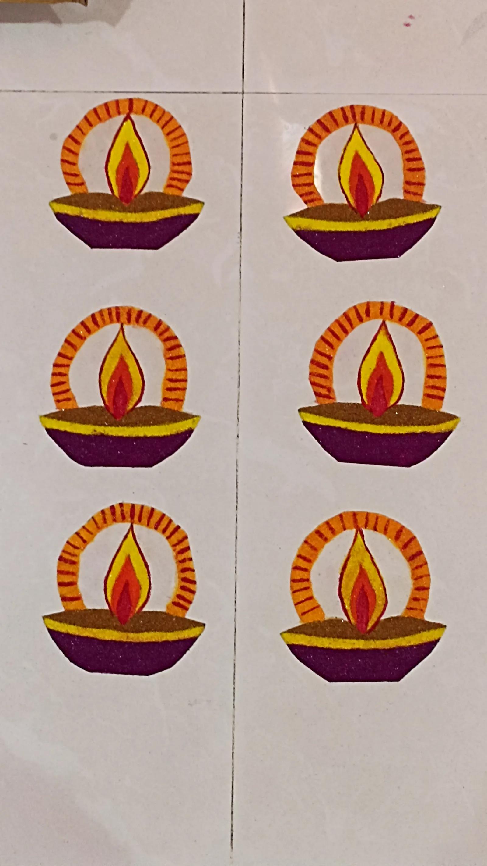 Diya Patch Rangoli Set – Set of 6